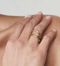 Tarnish Free Waterproof Minimalist Twist Stackable 18K PVD Fashion Gold Plated Stainless Steel Eternity Women Rings Single Piece