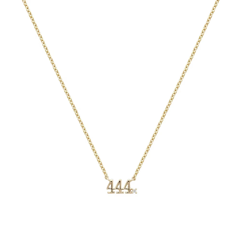 925 Sterling Silver Numbers Zirconia Pendant Necklace Dainty Number 111 444 777 Chain Silver Fashion Gift Jewelry