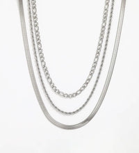 Joolim Jewelry Gold Plated Figaro Chain Rope Chain Snake Chain Three Layer Necklace Stainless Steel Jewelry Wholesale