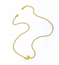 High-End 18K Gold Plated Stainless Steel Twist Waterdrop Zircon Pendant Necklace for Anniversary Occasions