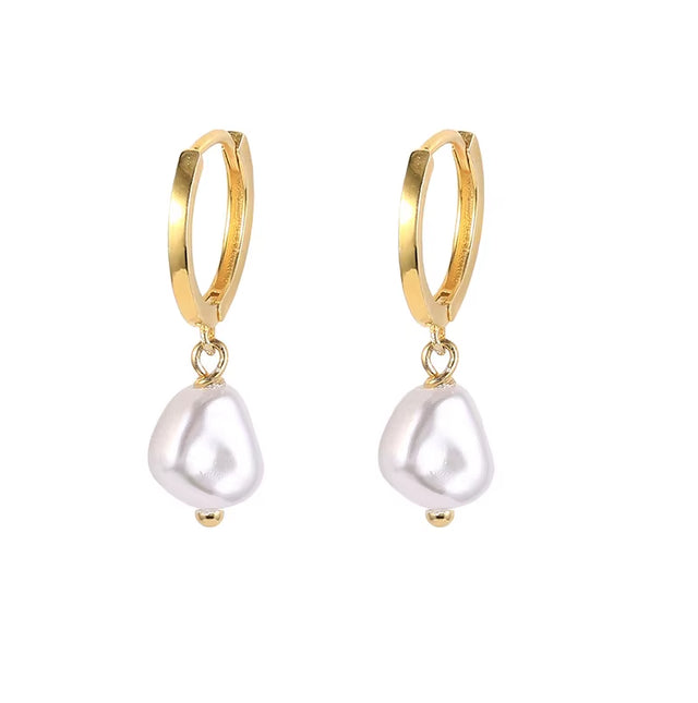 Dainty 925 Sterling Silver Simulated Pearl Earring Fashion Jewelry Wholesale