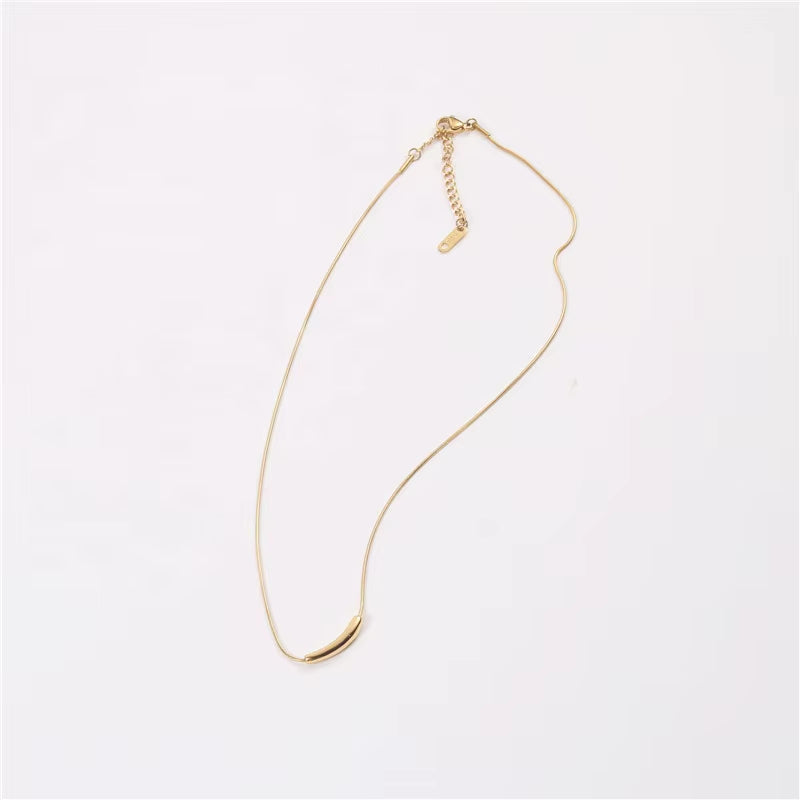 Joolim 18K Gold Plated Minimalist Bar Pendant Necklace Stainless Steel Necklace Tarnish Free Gold Jewelry Wholesale