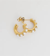 New Trendy Earring 18K Gold Plated Basic Pearl Hoop Earrings for Women Stainless Steel Fashion Jewelry Wholesale