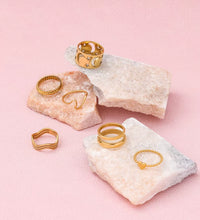 Joolim Jewelry 18K Gold Plated Stainless Steel Line Waved Sea Gull Rings for Women