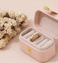 Joolim Jewelry Wholesale 18K Gold Plated Dainty Little Fresh Water Pearl Stainless Steel Rings for Women Statement Rings