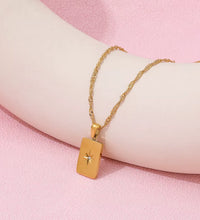 Joolim Jewelry 18K Gold PVD Plated North Star Rectangle Necklace Stainless Steel Necklace Tarnish Free Waterproof Gold Jewelry