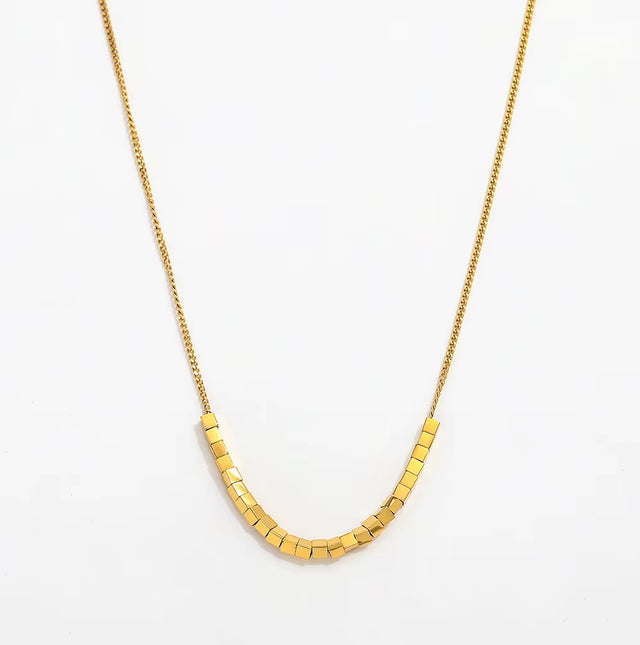 Joolim Jewelry 18K Gold Plated Boxes Pendant Necklace Stainless Steel Fashion Jewelry Wholesale for Women