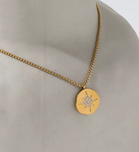 18K Gold Plated Starburst Stainless Steel Pendant Necklace Trendy Jewelry Dainty Pendant Necklace