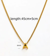 Joolim Jewelry High End 18K Gold Plated Letter Curb Chain Alphabet 26 Letters Pendant Stainless Steel Necklace