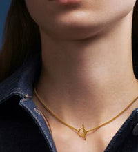 Joolim 18K Gold Plated Dainty Curb Chain Toggle Necklace Stainless Steel Necklace Jewelry Wholesale