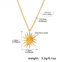 Joolim High End 18K PVD Gold Plated Waterproof Tarnish Free Sun Burst Face Pendant Stainless Steel Necklace