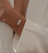 Joolim 18K Gold Plated Irregular Real Natural Freshwater Pearl Stainless Steel Paper Pin Necklace Bracelet Earring Jewelry Set