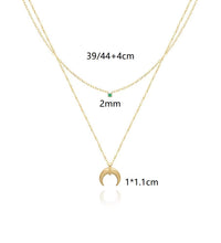JOOLIM Ready to Ship High End 18K Gold Plated Stainless Steel Jewelry Double-Layer Crescent Green Zirconia Necklace