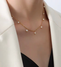 JOOLIM Ready to Ship High End 18K Gold Plated Stainless Steel Fresh Water Pearl Dangle Necklace