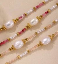 JOOLIM High End Stainless Steel Style Colorful Natural Stone Section Vintage Necklace 18K Gold Plated Jewelry Wholesale