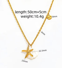 Joolim Jewelry 18K Gold Plated Dainty Chain Shell Star Fish Pendant Necklace Trendy Tarnish Free Gift