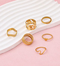 Joolim Jewelry 18K Gold Plated Stainless Steel Line Waved Sea Gull Rings for Women