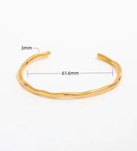 High End Gold Plated Stainless Steel Simple Cuff Bracelet Trendy Jewelry