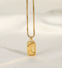 Joolim Jewelry 18K Gold Plated Sun Moon Burst Rectangle Pendant Necklace Stainless Steel Trendy Jewelry