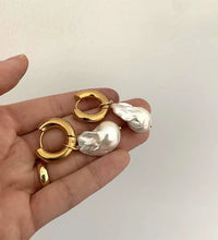 JOOLIM Waterproof Tarnish Free High End Imitation Irregular Baroque Pearl Drop Earring Stainless Steel Jewelry