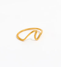 Joolim Jewelry 18K Gold Plated Stainless Steel Line Waved Sea Gull Rings for Women