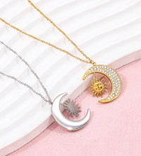 Joolim Jewelry Dainty 18K Gold Plated Moon Star Sun Burst CNC Zircon Pave Pendant Necklace Trendy Jewelry Tarnish Free