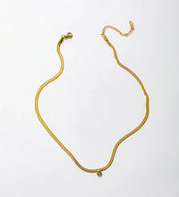 Joolim 18K Gold Plated Jewelry Dainty Zirconia Weld Snake Chain Necklace Stainless Steel Jewelry