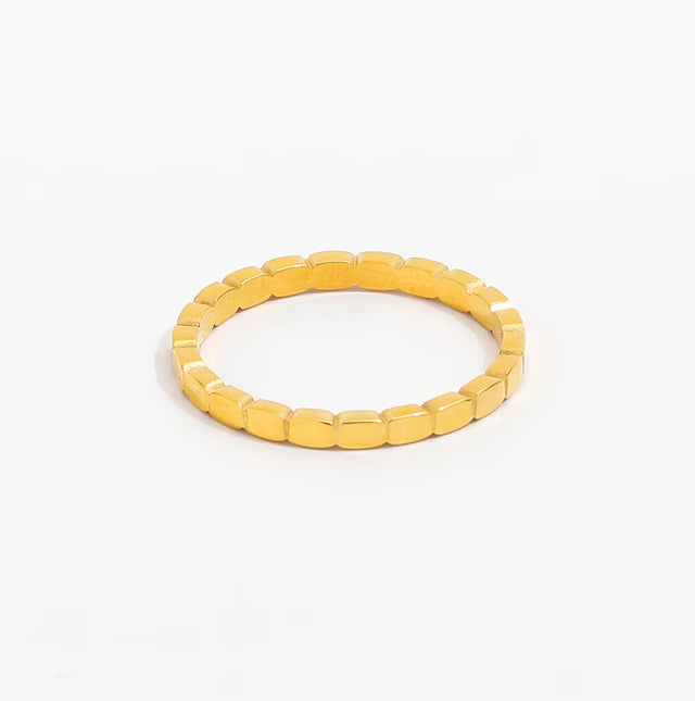 High End 18K Plain Gold Dainty Dot Rings Stainless Steel Trendy Simple Gold Plated Jewelry