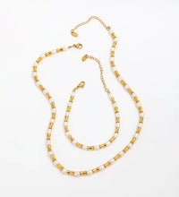 Joolim Jewelry 18K Gold Plated Freshwater Pearl Slim Waist Mixed Necklace Stainless Steel Jewelry Wholesale