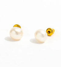 Trendy Earring 18K Gold Plated Single Big Natural Pearl Stud Earring Stainless Steel Fashion Jewelry Wholesale