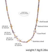 Joolim 18K Gold Plated Irregular Natural Stone Imitation Pearl Stainless Steel Dainty Chain Heart Necklace Jewelry