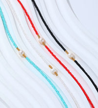 JOOLIM High End Stainless Steel Bohemia Style Turquoise Red Black White Small Seed Bead Pearl Choker Necklace Stainless Steel