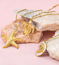 Joolim Jewelry 18K Gold Plated Starfish Sea Snail Turtle Enamel Pendant Necklace Trendy Tarnish Free Gift