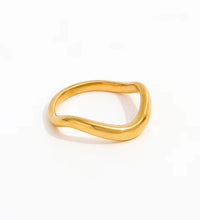 Tarnish Free Waterproof Minimalist Twist Stackable 18K PVD Fashion Gold Plated Stainless Steel Eternity Women Rings Single Piece