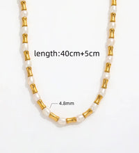 Joolim Jewelry 18K Gold Plated Freshwater Pearl Slim Waist Mixed Necklace Stainless Steel Jewelry Wholesale