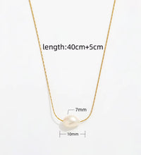 Joolim Jewelry 18K Gold Plated Fresh Water Pearl Dainty Chain Necklace Stainless Steel Fashion Jewelry Wholesale
