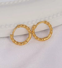 18K Pvd Dainty Thin Classic Rope Chain Stainless Steel Hoop Earring Versatile Fashion Jewelry
