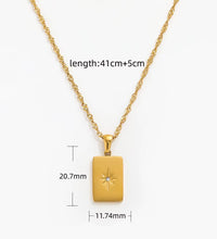 Joolim Jewelry 18K Gold PVD Plated North Star Rectangle Necklace Stainless Steel Necklace Tarnish Free Waterproof Gold Jewelry