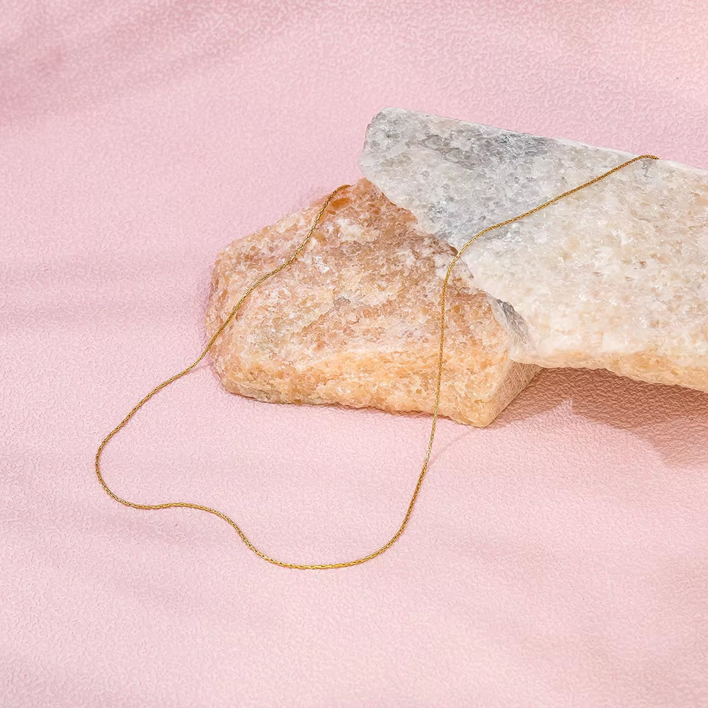 Joolim Gold Plated Very Fine Chain Choker Necklace Jewelry Wholesale Stainless Steel Dainty Necklace Trendy Women'S