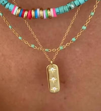 Joolim 18K Gold Plated Jewelry Star Zirconia Rectangle Pendant Dainty Chain Necklace Stainless Steel Jewelry