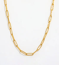 Joolim Jewelry Gold Plated Statement Paper Pin Link Chain Adjustable Necklace Stainless Steel Jewelry Wholesale
