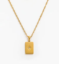 Joolim Jewelry 18K Gold PVD Plated North Star Rectangle Necklace Stainless Steel Necklace Tarnish Free Waterproof Gold Jewelry