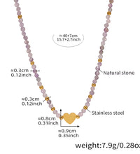 Joolim 18K Gold Plated Irregular Natural Stone Imitation Pearl Stainless Steel Dainty Chain Heart Necklace Jewelry