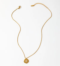 18K Gold Plated Starburst Stainless Steel Pendant Necklace Trendy Jewelry Dainty Pendant Necklace