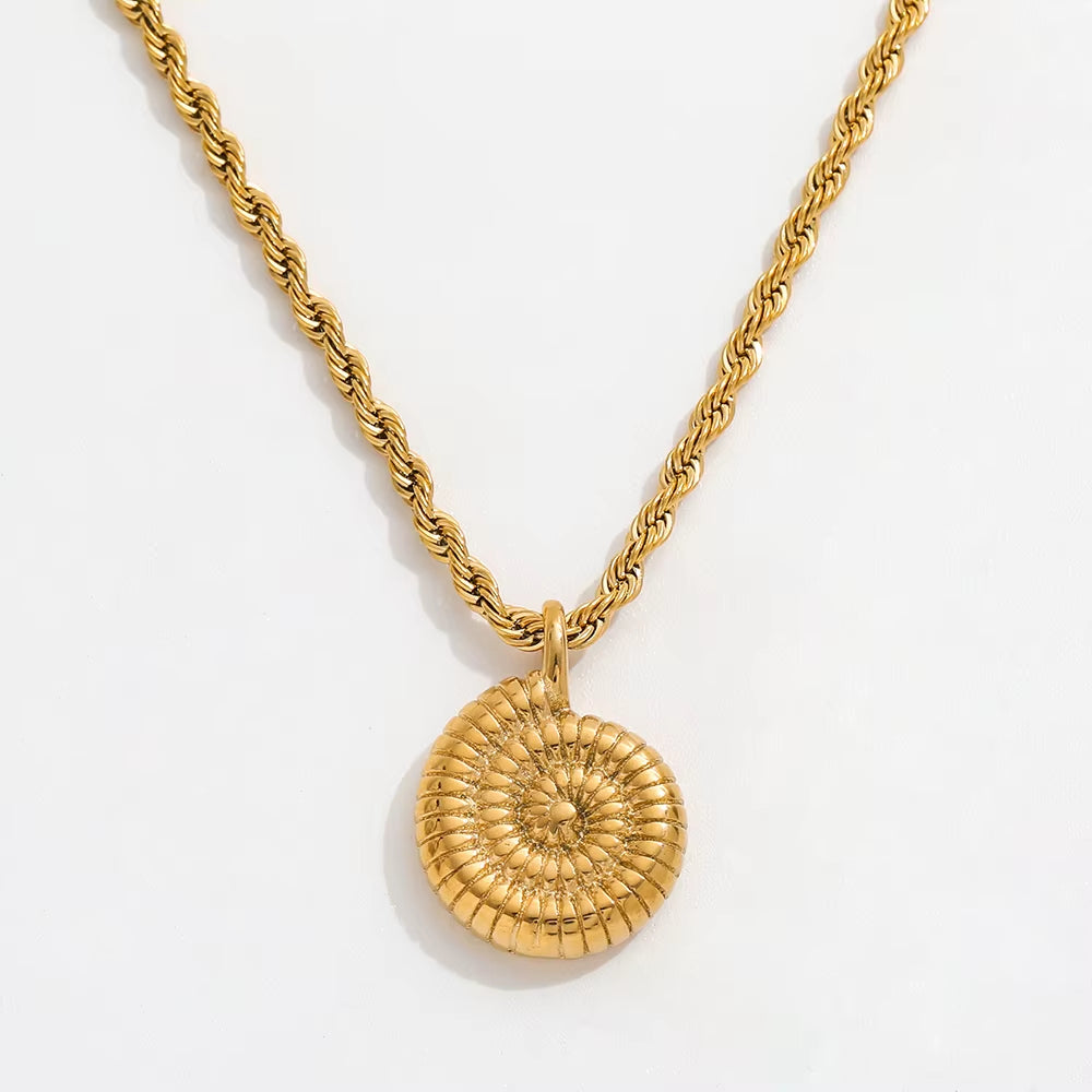 Joolim Jewelry 18K Gold Plated Rope Chain Cute Snail Pendant Necklace Trendy Tarnish Free Gold Jewelry