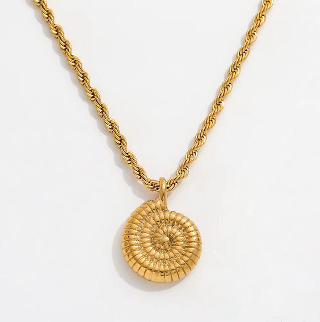 Joolim Jewelry 18K Gold Plated Rope Chain Cute Snail Pendant Necklace Trendy Tarnish Free Gold Jewelry