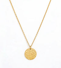 Joolim Hot Sale 18K PVD Gold Plated Waterproof Tarnish Free Hammered round Circle Coib Pendant Stainless Steel Necklace