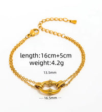 High End Gold Plated Stainless Steel Pig Snout Double-Layer Chain Bracelet for Women Wholesale Jewelry