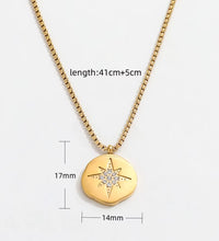 18K Gold Plated Starburst Stainless Steel Pendant Necklace Trendy Jewelry Dainty Pendant Necklace