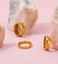 Joolim Jewelry Wholesale 18K Gold Plated Star Zirconia Stainless Steel Ring for Women Dainty Ring